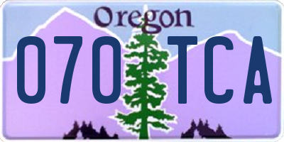 OR license plate 070TCA