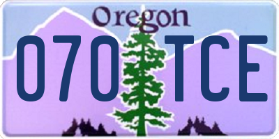 OR license plate 070TCE