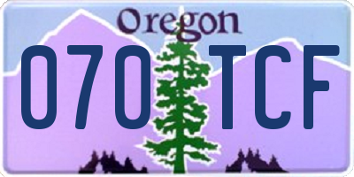 OR license plate 070TCF