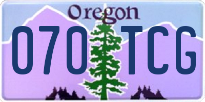 OR license plate 070TCG