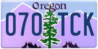 OR license plate 070TCK