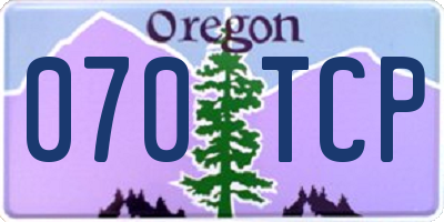 OR license plate 070TCP