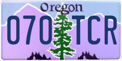 OR license plate 070TCR