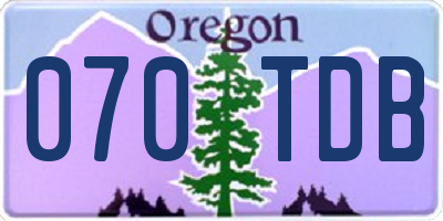OR license plate 070TDB