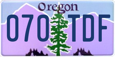 OR license plate 070TDF