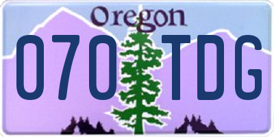 OR license plate 070TDG