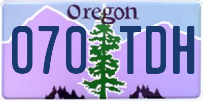 OR license plate 070TDH