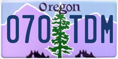 OR license plate 070TDM