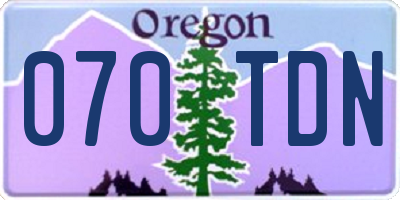 OR license plate 070TDN