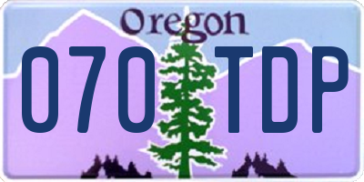 OR license plate 070TDP