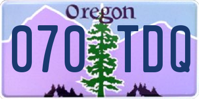 OR license plate 070TDQ