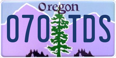 OR license plate 070TDS