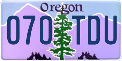 OR license plate 070TDU