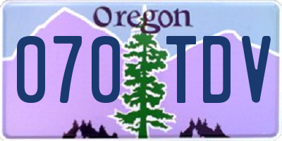 OR license plate 070TDV