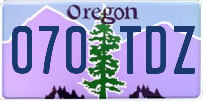 OR license plate 070TDZ