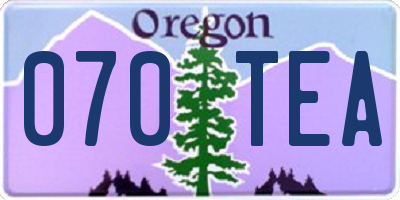 OR license plate 070TEA