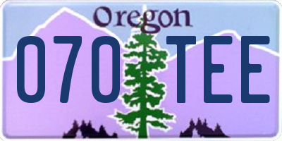 OR license plate 070TEE