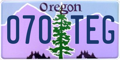 OR license plate 070TEG