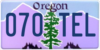 OR license plate 070TEL