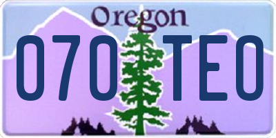 OR license plate 070TEO
