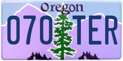 OR license plate 070TER
