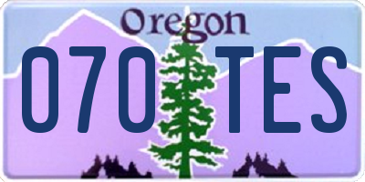 OR license plate 070TES
