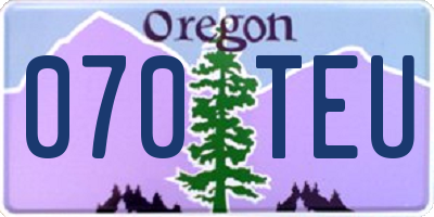 OR license plate 070TEU
