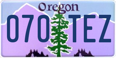 OR license plate 070TEZ