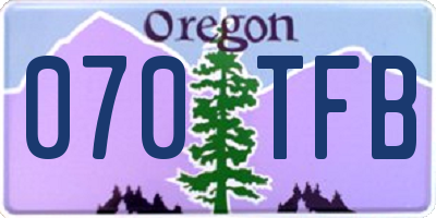 OR license plate 070TFB