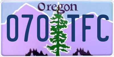 OR license plate 070TFC