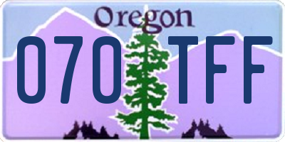 OR license plate 070TFF