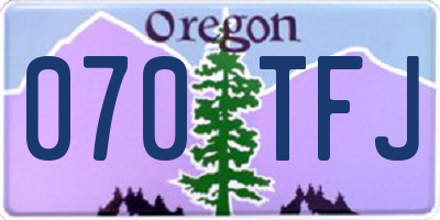 OR license plate 070TFJ
