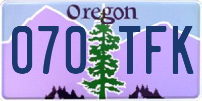 OR license plate 070TFK