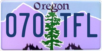 OR license plate 070TFL