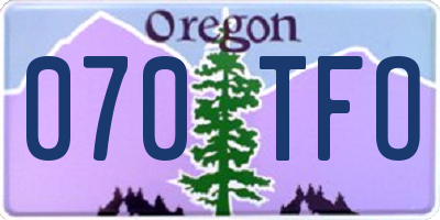 OR license plate 070TFO