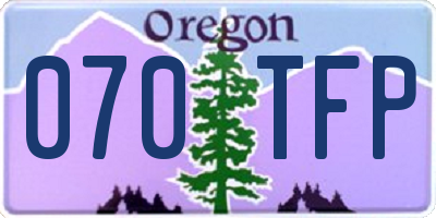 OR license plate 070TFP