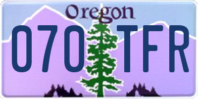 OR license plate 070TFR