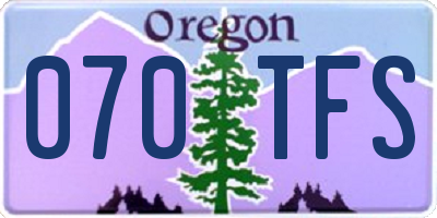 OR license plate 070TFS