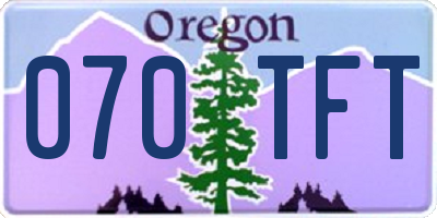 OR license plate 070TFT