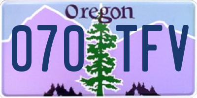 OR license plate 070TFV
