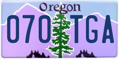 OR license plate 070TGA