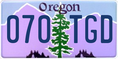 OR license plate 070TGD