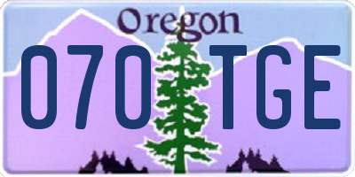 OR license plate 070TGE