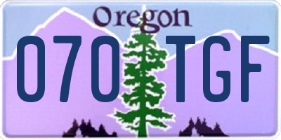 OR license plate 070TGF