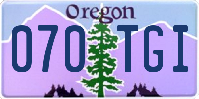 OR license plate 070TGI