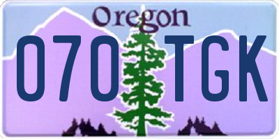 OR license plate 070TGK