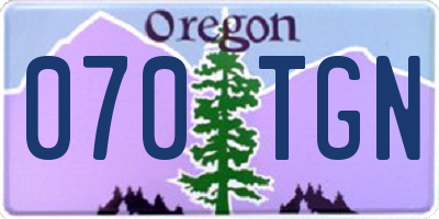OR license plate 070TGN