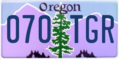 OR license plate 070TGR