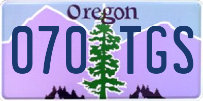 OR license plate 070TGS