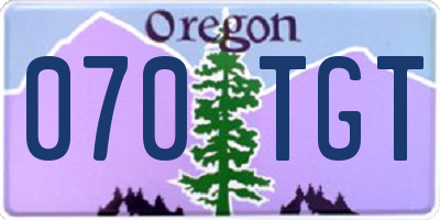 OR license plate 070TGT
